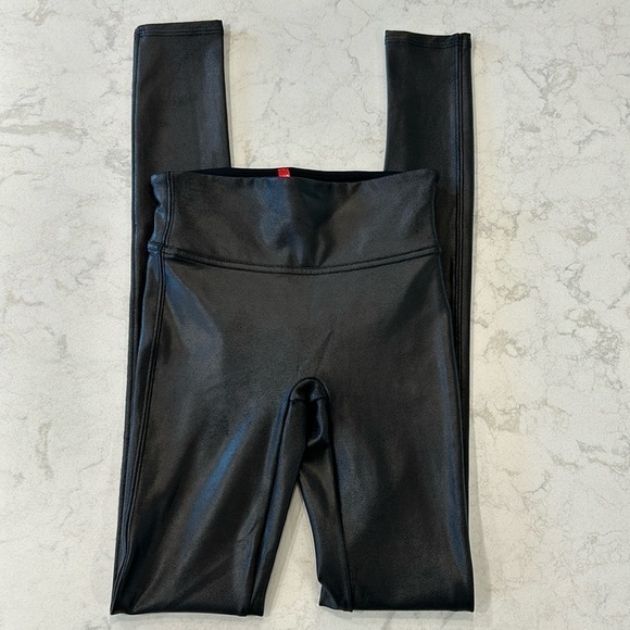 SPANX Faux Leather Leggings XS Tall Black Pants - Picture 14 of 15